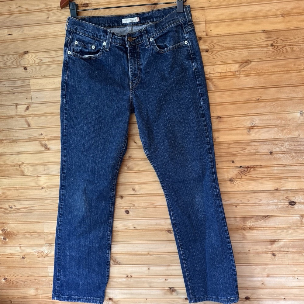Levis 505 Jeans Straight Leg Dark Blue Size 12 Capsule Vintage Classic 5 Pocket